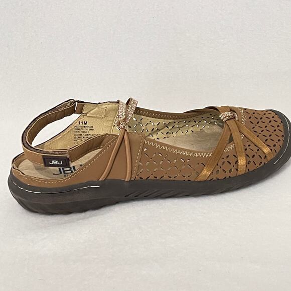 JBU Memory Foam Sandals Womens 11 M Brown Cushioned Comfort Arch Support - Picture 8 of 10